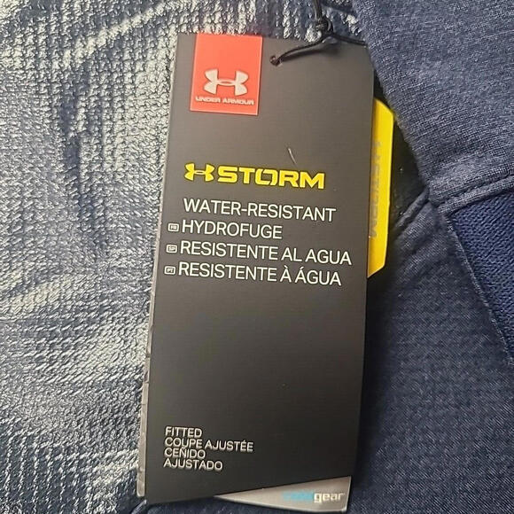 NWT Under Armour Storm ColdGear Hybrid Windbreaker Mens Jacket Med Navy Blue - Picture 3 of 9